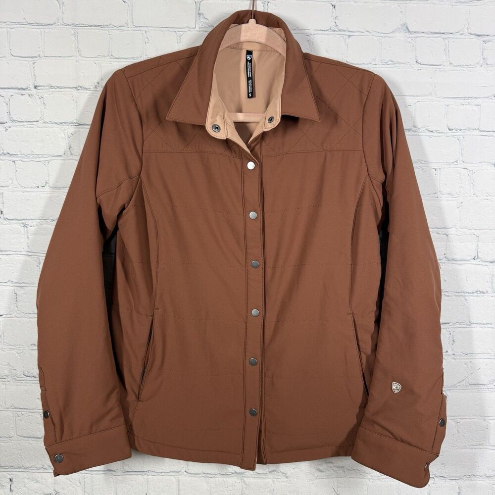 KUHL Aurora Snap Front ShirtJack Womens Small Rust Orange 4094 Hike Outdoor